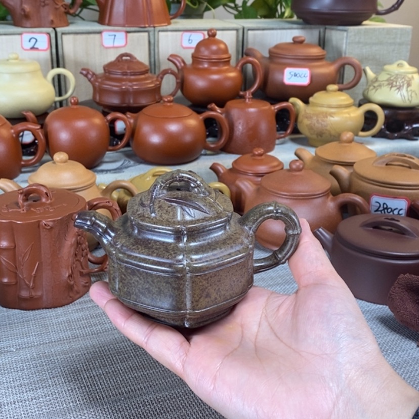 【闪购商品】紫砂茶壶六方竹鼓壶