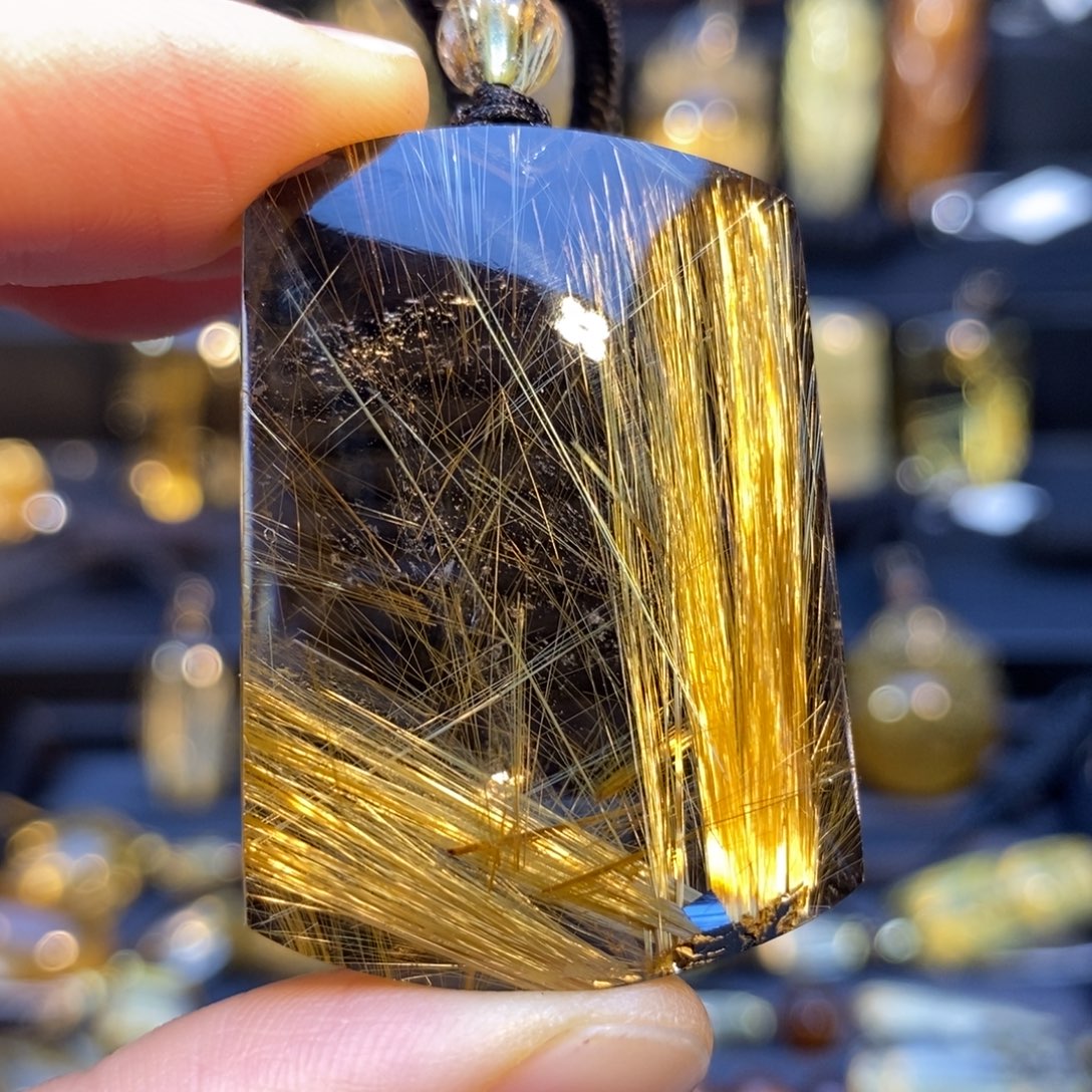 未镶嵌水晶颈饰钛晶花无事牌