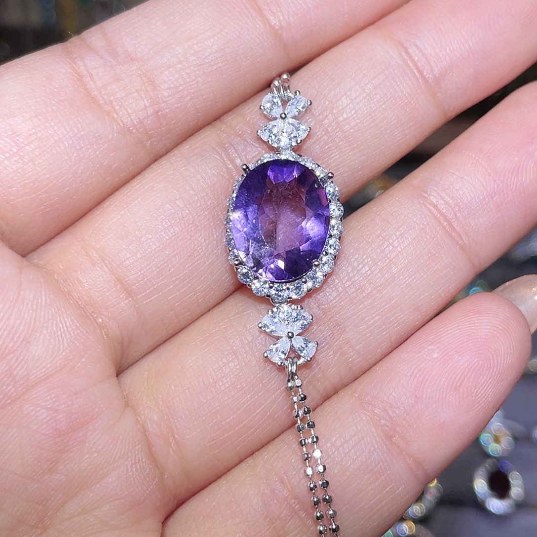 紫晶手链银S925镶嵌456777