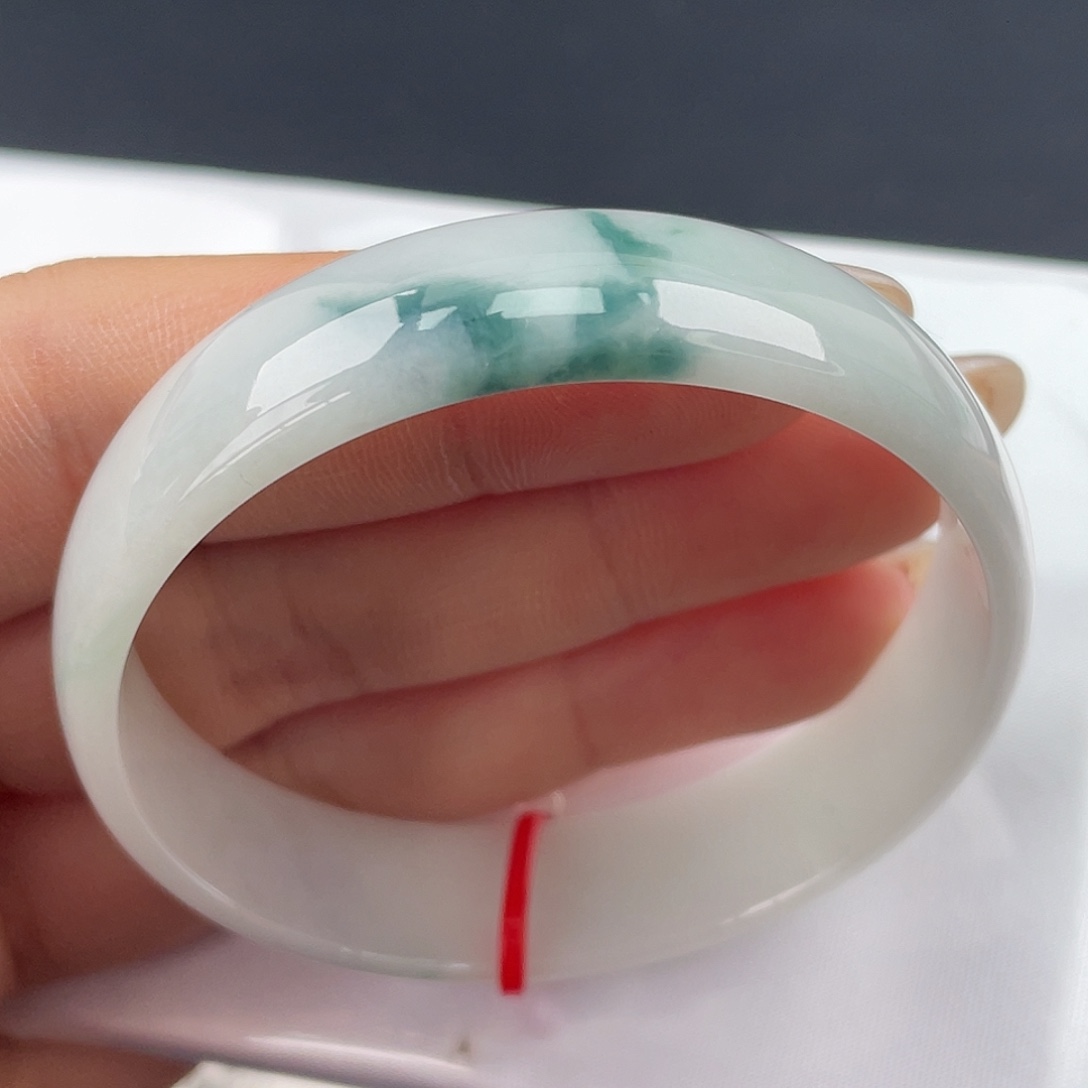 翡翠未镶嵌手镯53圈口