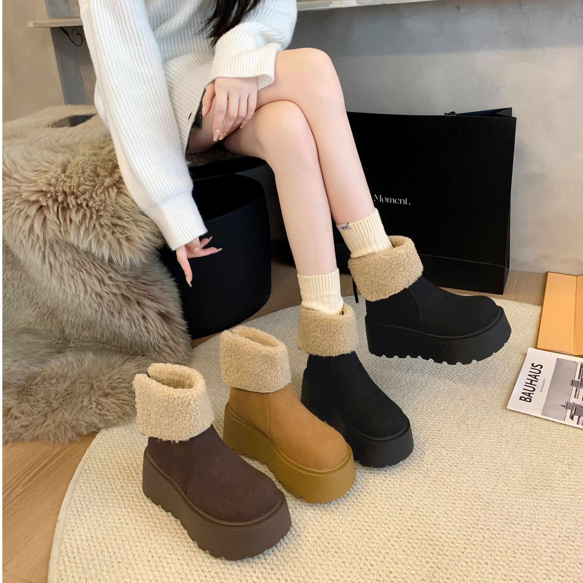 1208冬季厚底保暖勃肯鞋