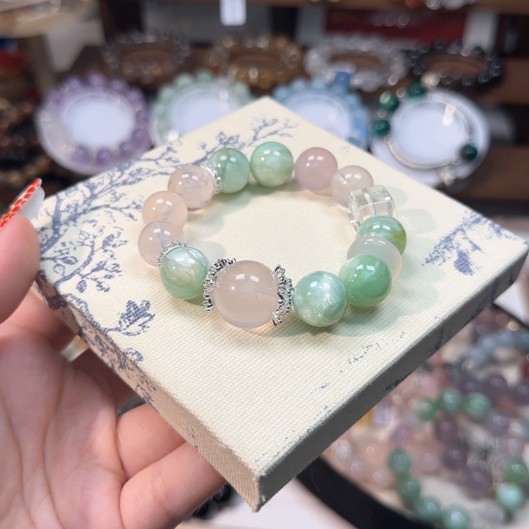 水晶手链未镶嵌设计款 库存拍4发1哦！！