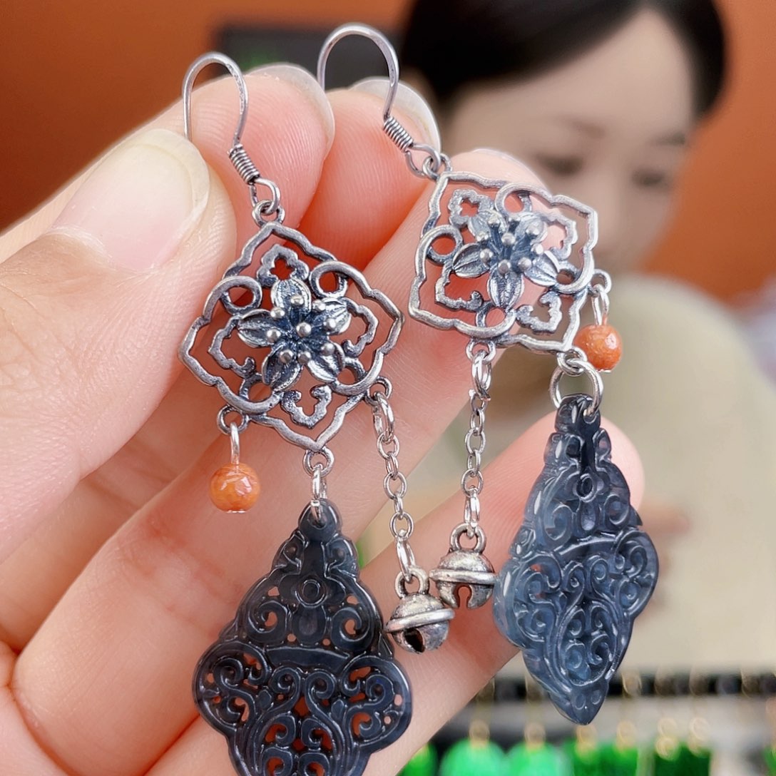 翡翠未镶嵌耳饰饰品