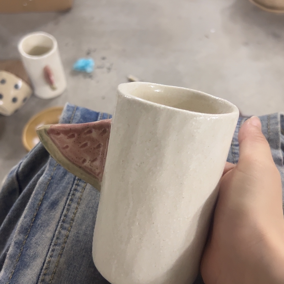 搪瓷微瑕西瓜杯一个