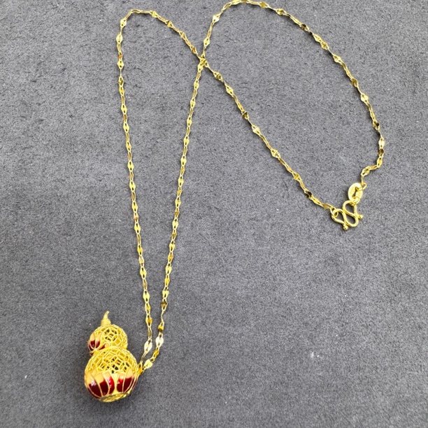 吊坠925银 A306-银制葫芦吊坠一个带链20mm