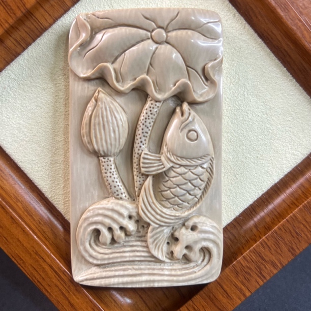 【特色款】猛犸牙工艺品连年有余 保真假一罚四