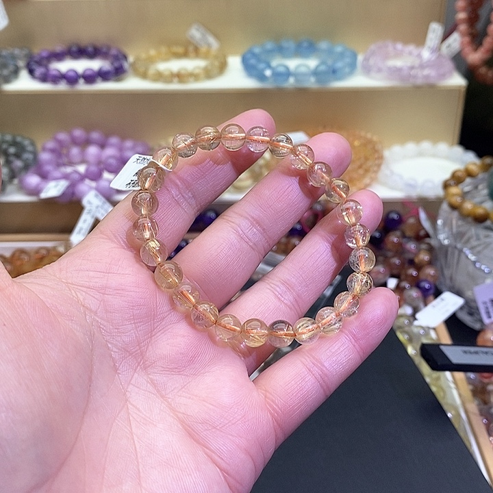 水晶手链未镶嵌金发晶7+