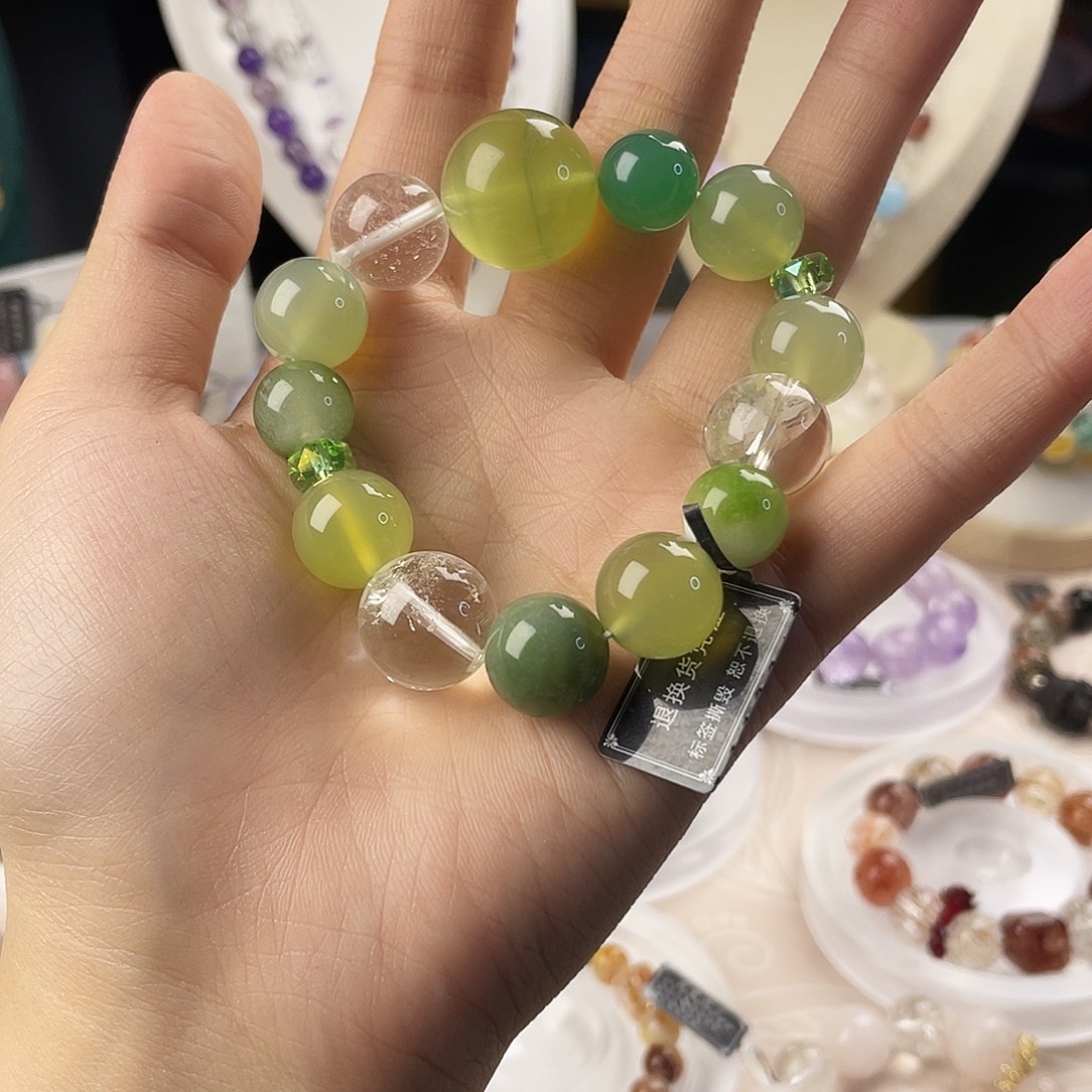 银S925镶嵌手链烟晶