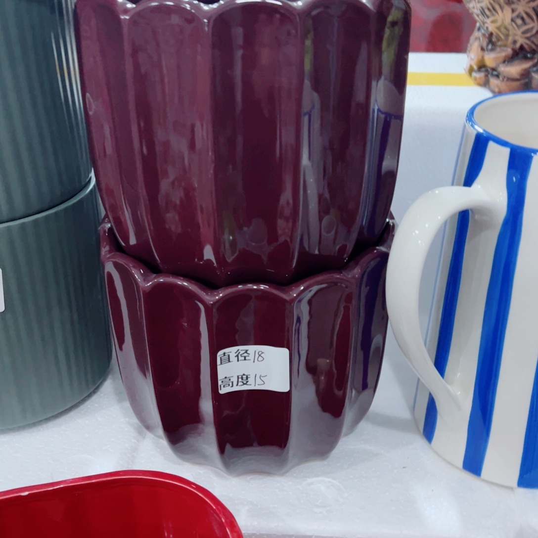 有孔，陶瓷花盆满10米包邮发货