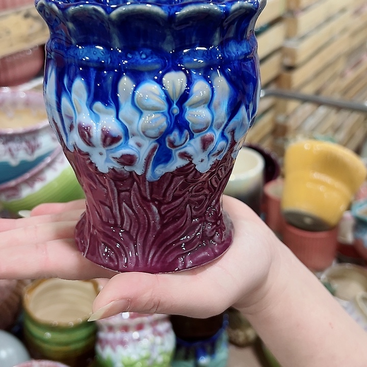 有孔.凑满10元发货多肉陶瓷花盆！