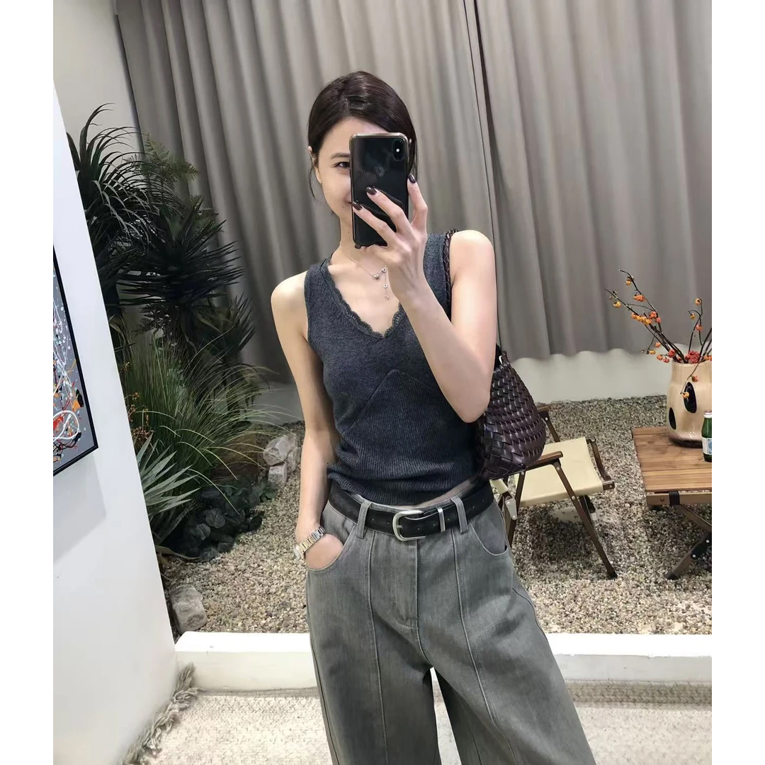 秋季新款2025时尚韩系高级感纯欲针织背心气质修身显瘦女士背心