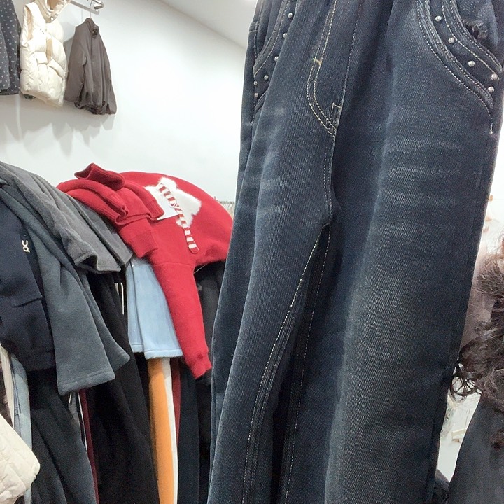 9码牛仔裤加厚保暖女