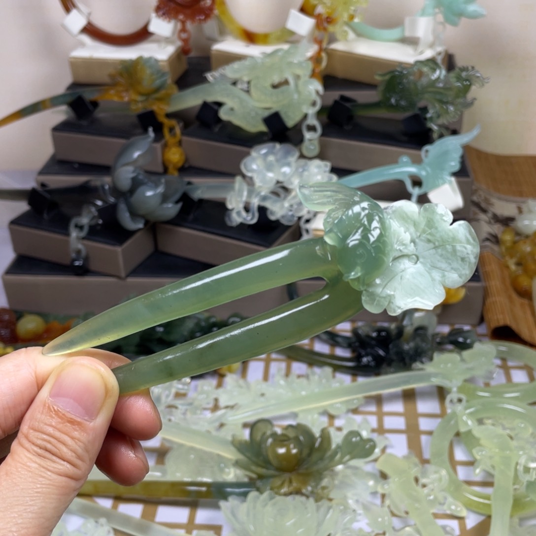 未镶嵌蛇纹石玉发饰