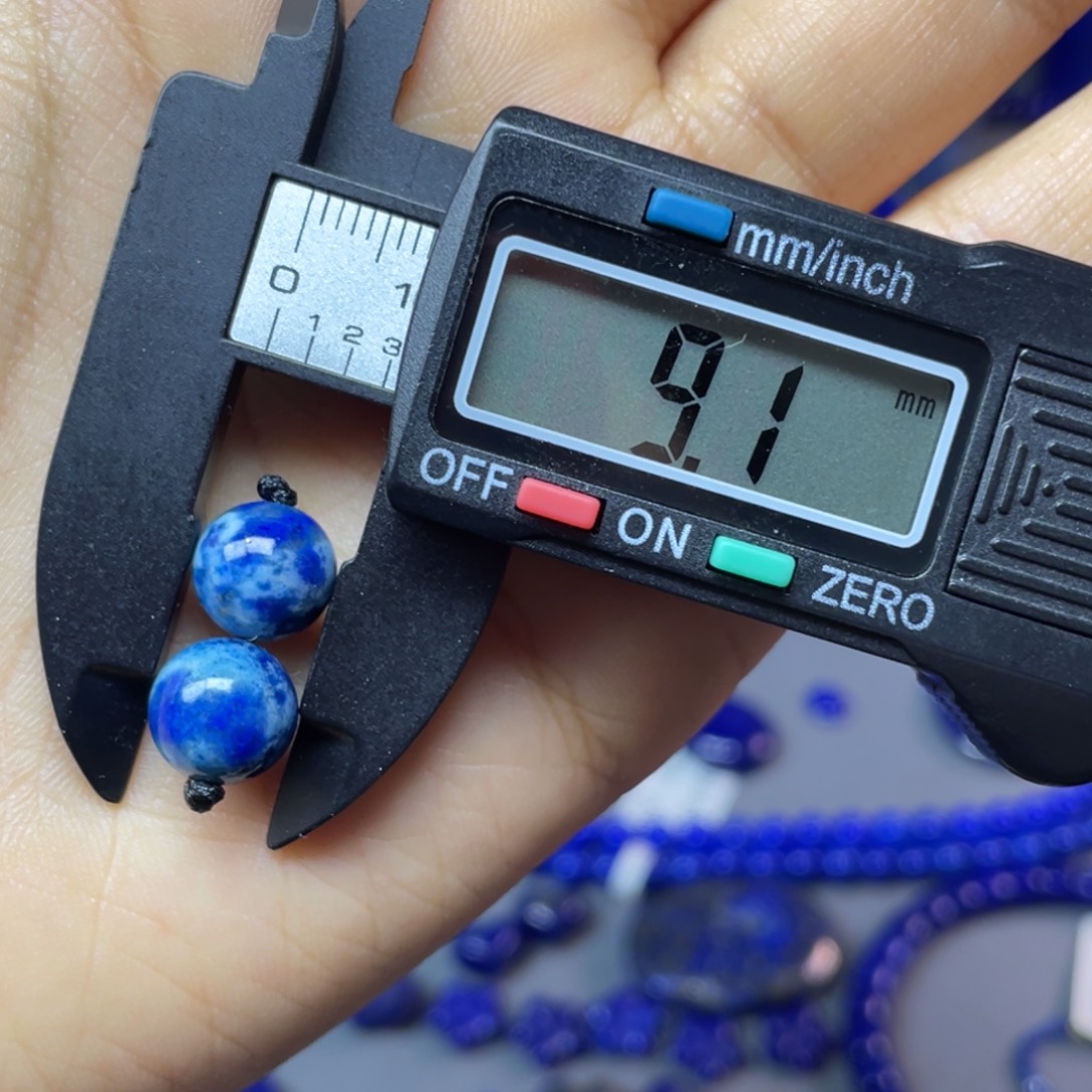 青金石未镶嵌9mm对珠配饰