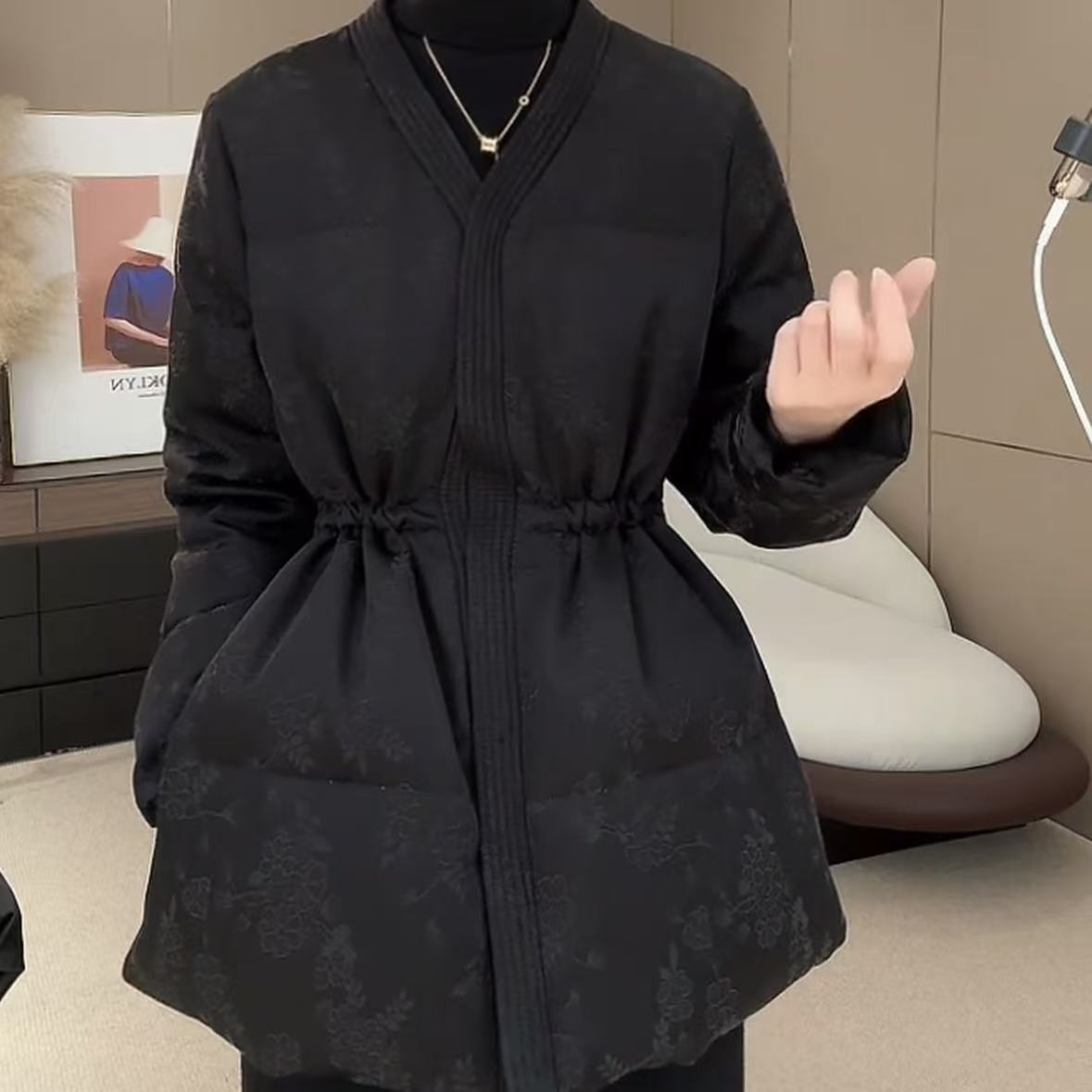 现货90白鸭绒羽绒服2025秋冬新中式国风新显瘦高品质短款外套S-XL