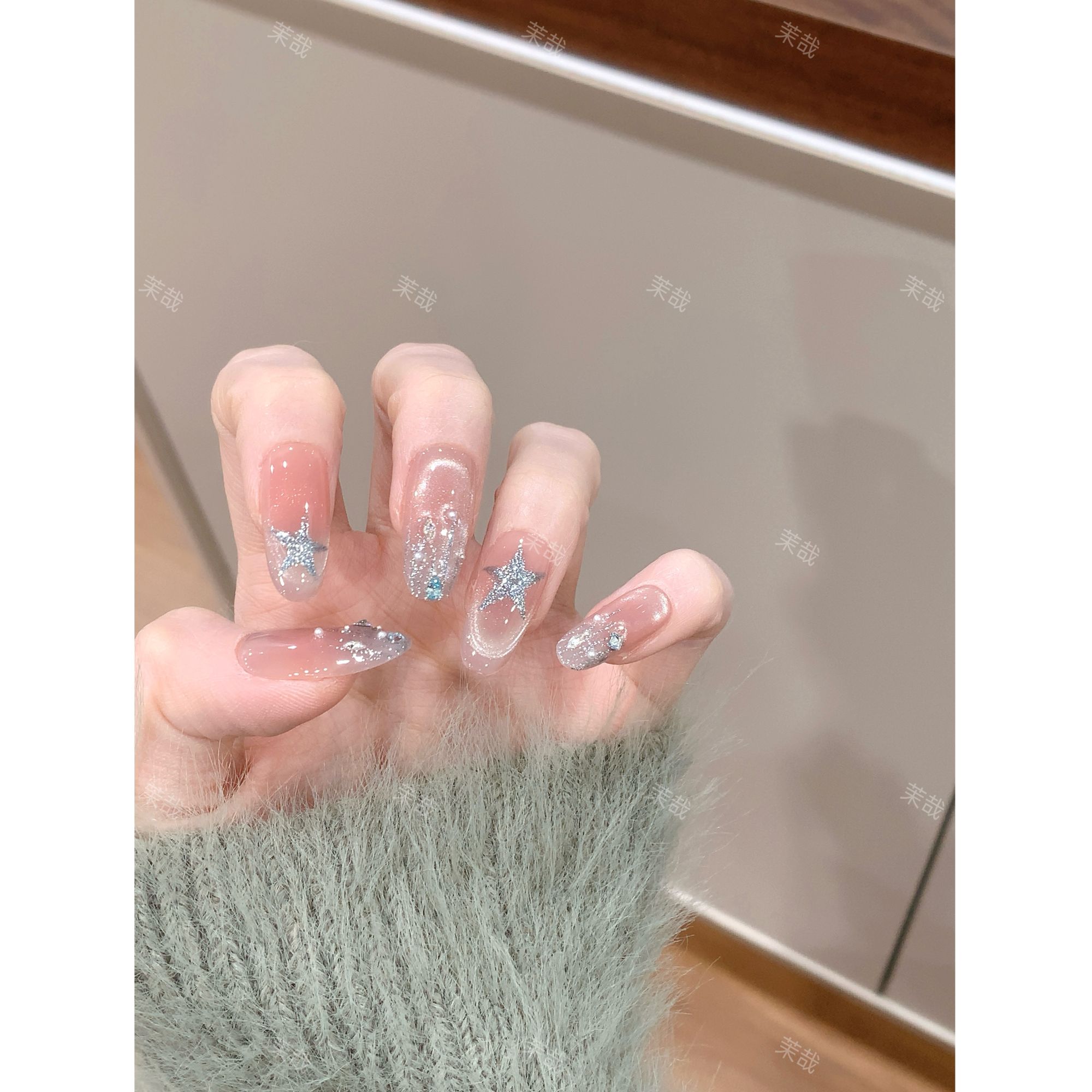 茉哉【星海逐光】纯手工定制美甲拆卸穿戴甲A5232