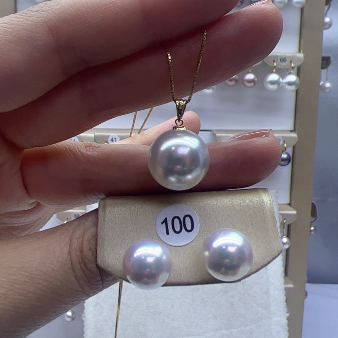 淡水珍珠耳饰18K金镶嵌