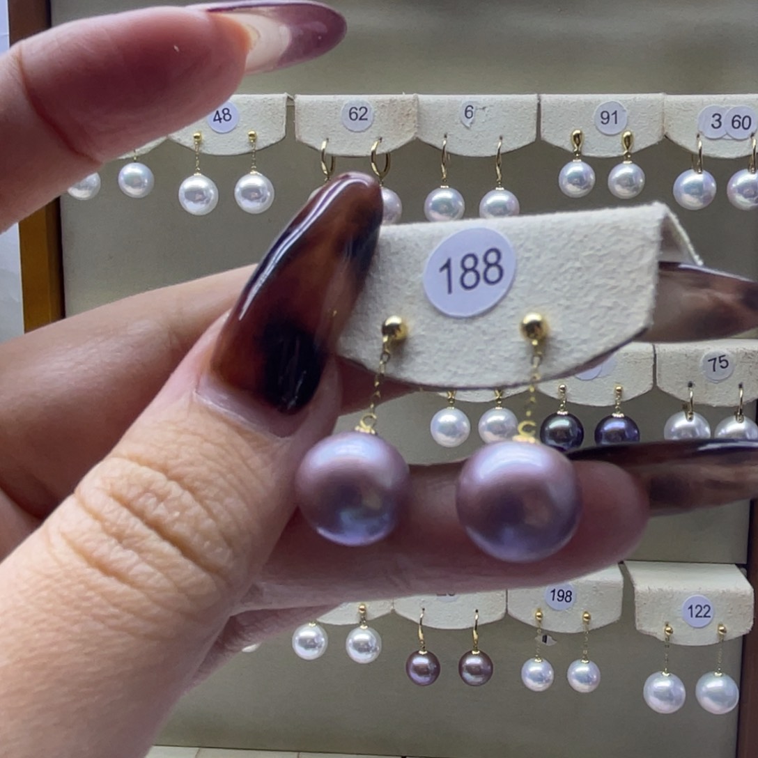 淡水珍珠耳饰18K金镶嵌