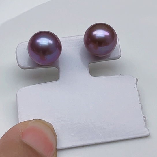 淡水珍珠耳饰银S925镶嵌亲*瘩