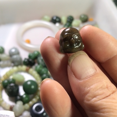 未镶嵌和田玉手机链佛头