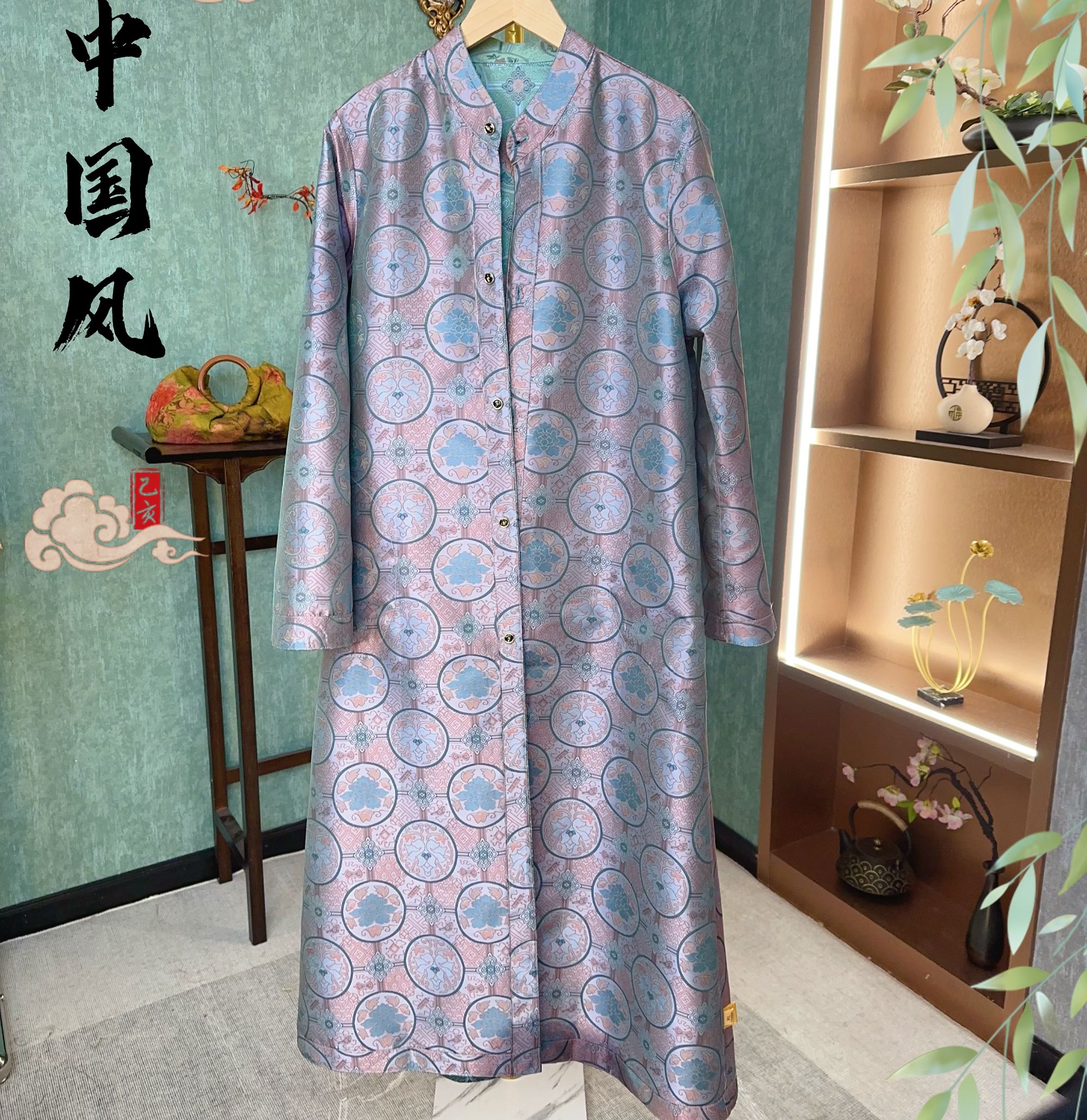 步步生莲花·2023秋季新款双面穿中长款风衣外套0028--依依