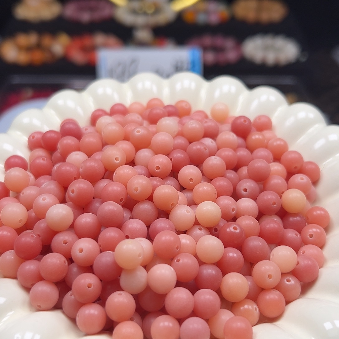 菩提根/象牙果手串卡8粉色圆120颗