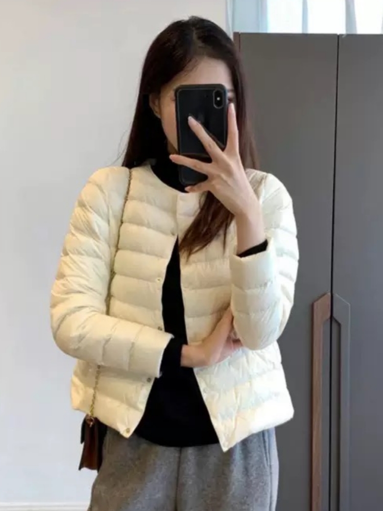 【济州岛】纯色简约轻薄款圆领鹅绒服