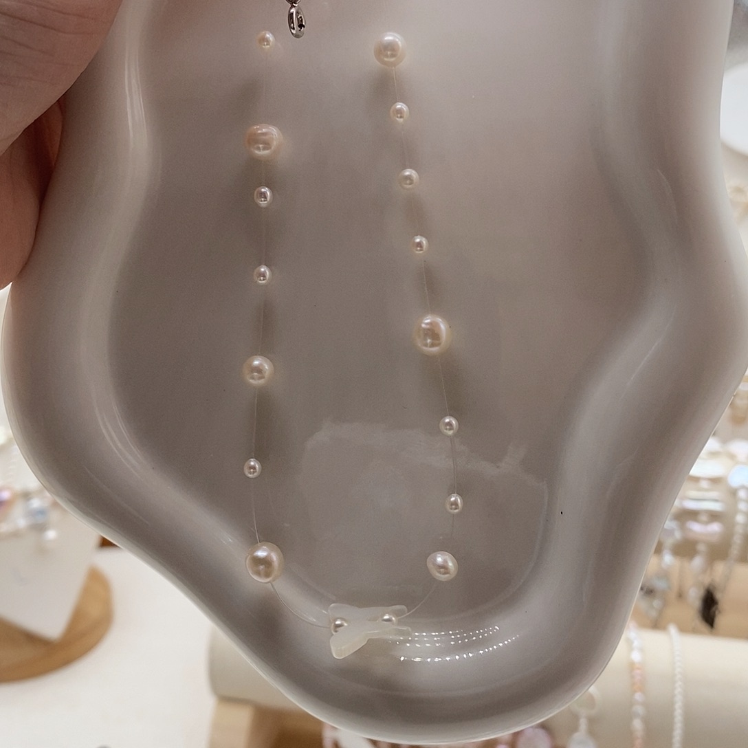 银S925镶嵌淡水珍珠天然淡水珍珠巴洛克