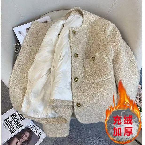 【当天发+运费险】圈圈毛充绒内胆小香风休闲百搭毛呢短外套YN867