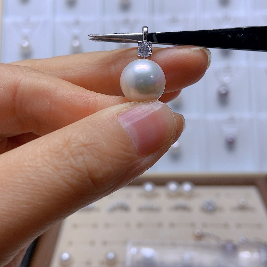 淡水珍珠吊坠(不含链)银S925镶嵌