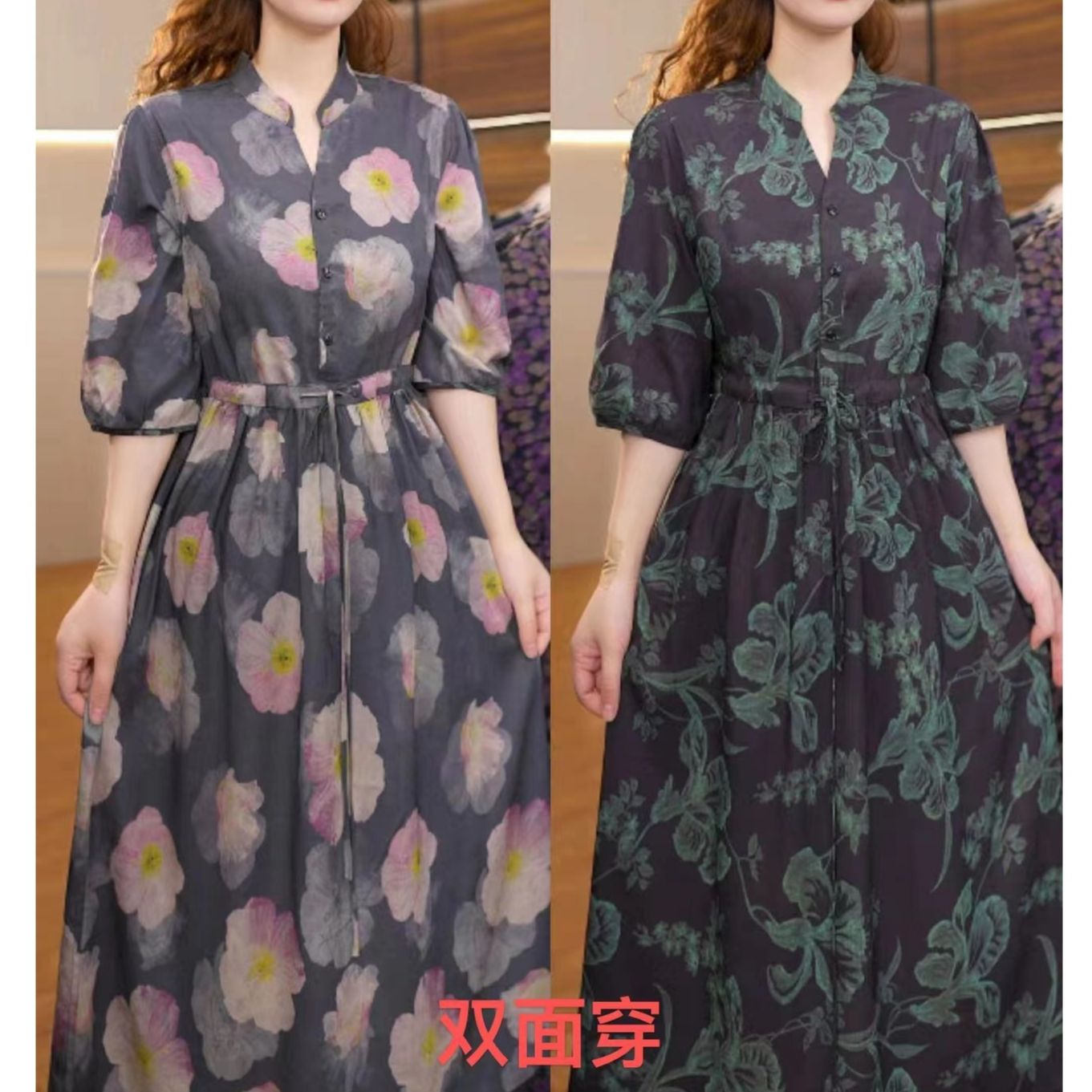 7771-30新款女士夏季双面穿连衣裙