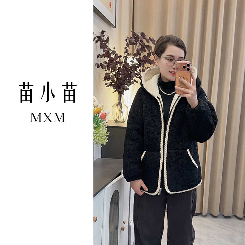 苗小苗新款连帽睡衣男女套装冬季三层加厚加绒可外穿家居服两件套