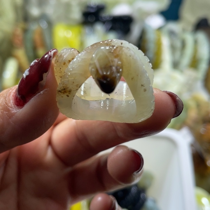 岫玉未镶嵌戒指17口径