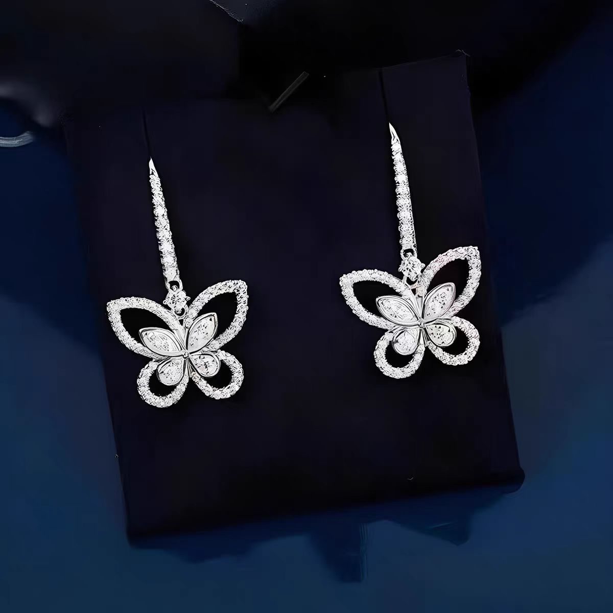 【玥霓高定】001457 18k 幻影蝴蝶耳钩 ZSES