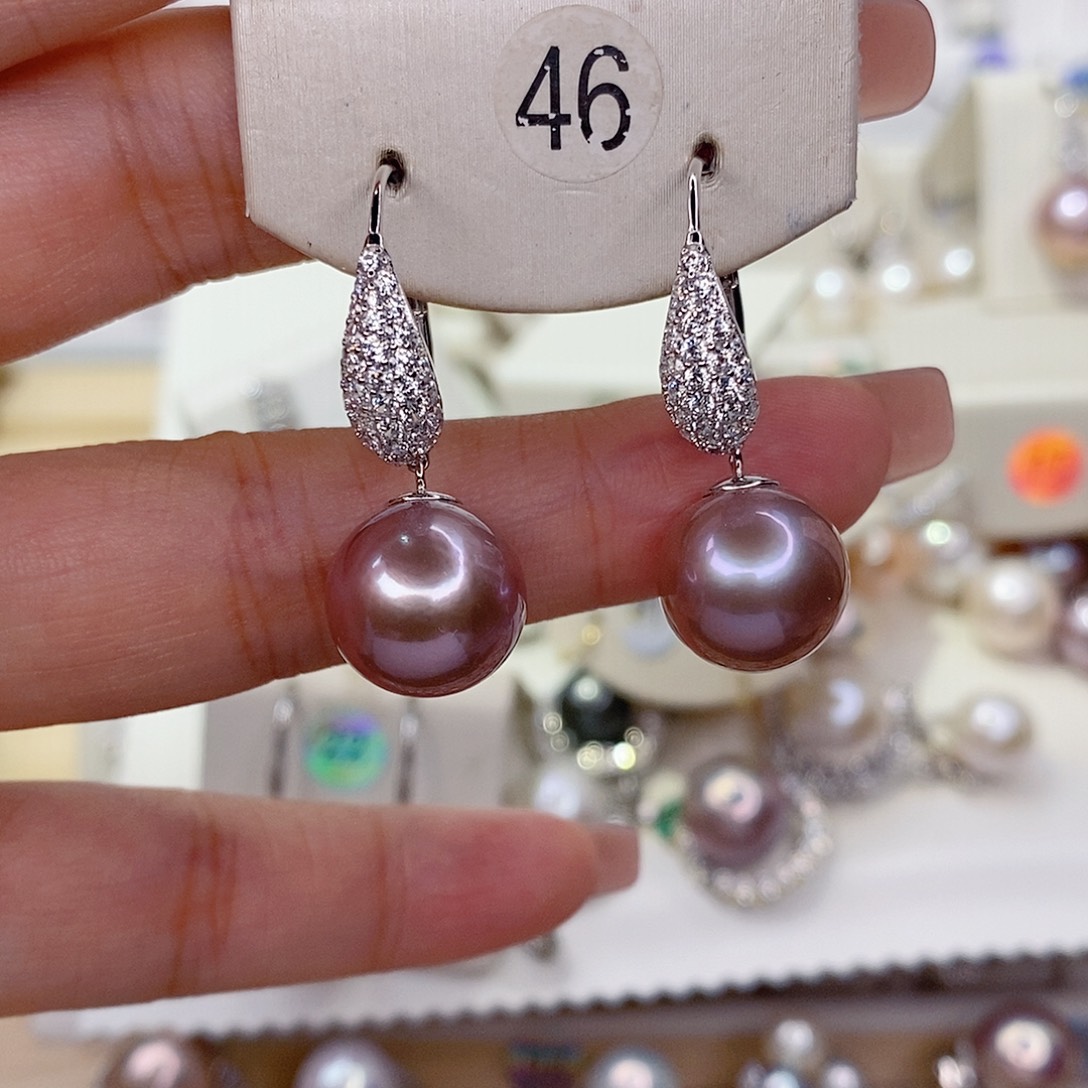 小***志淡水珍珠耳饰银S925镶嵌