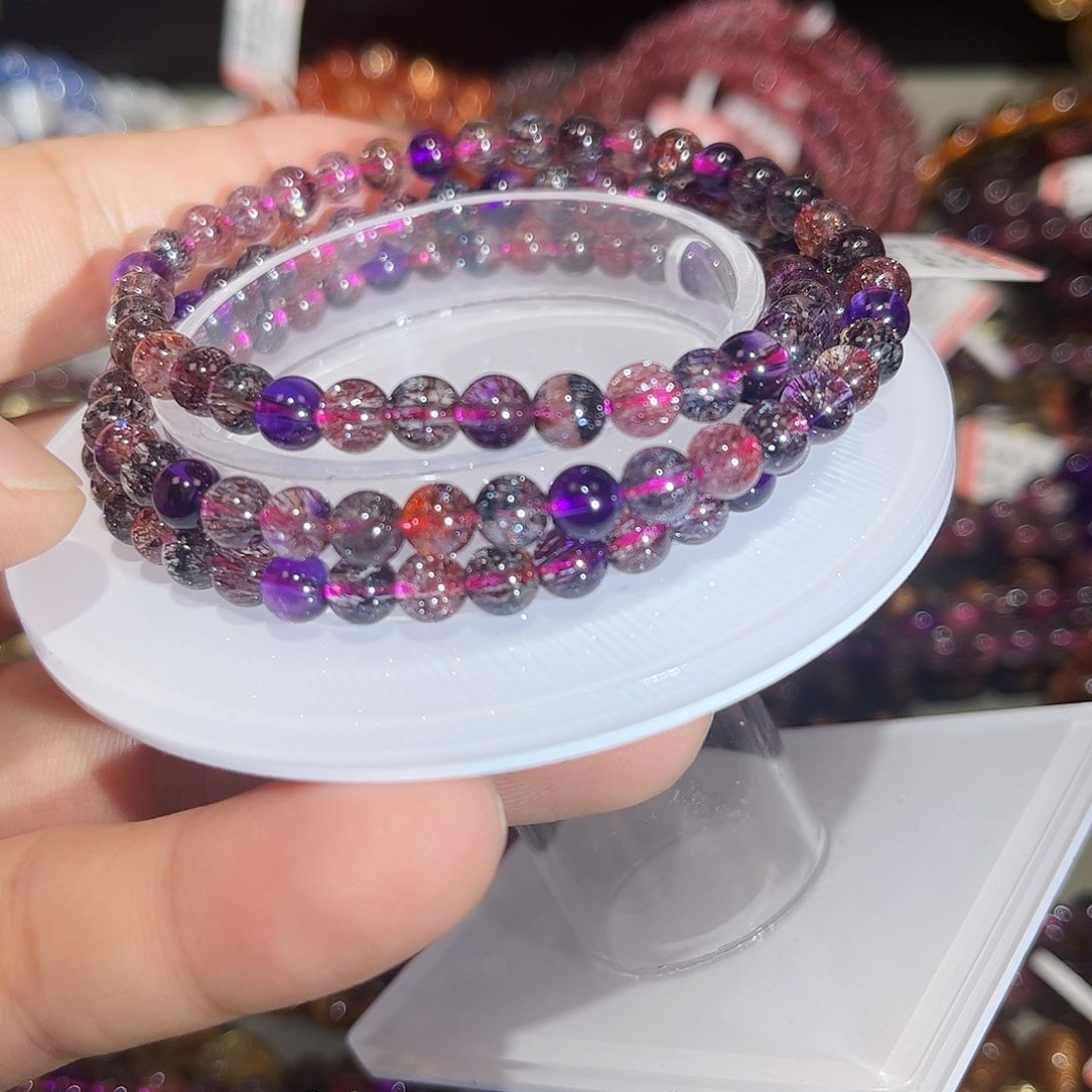 水晶手链未镶嵌黑加仑超七