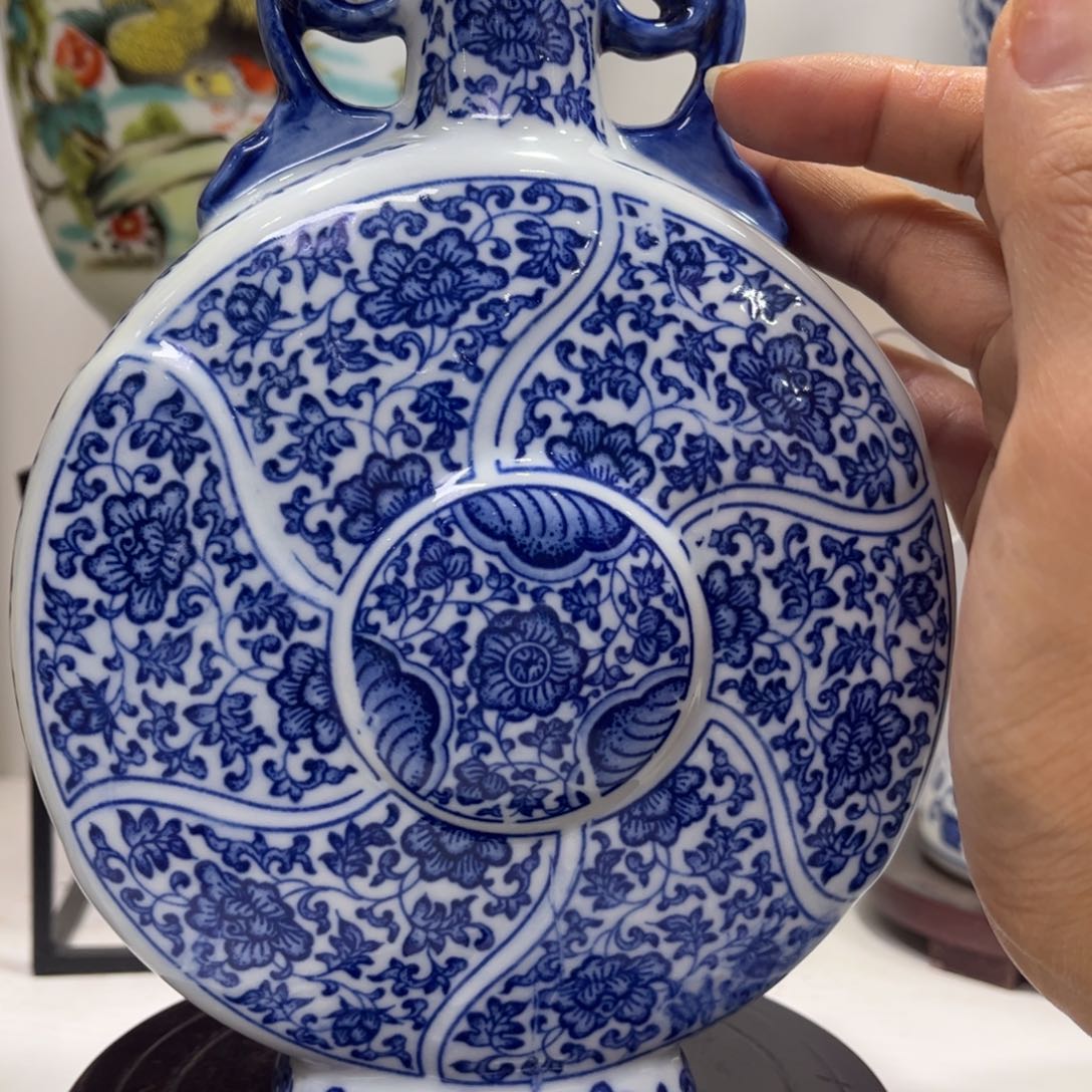 景德镇陶瓷花瓶摆件2个一对