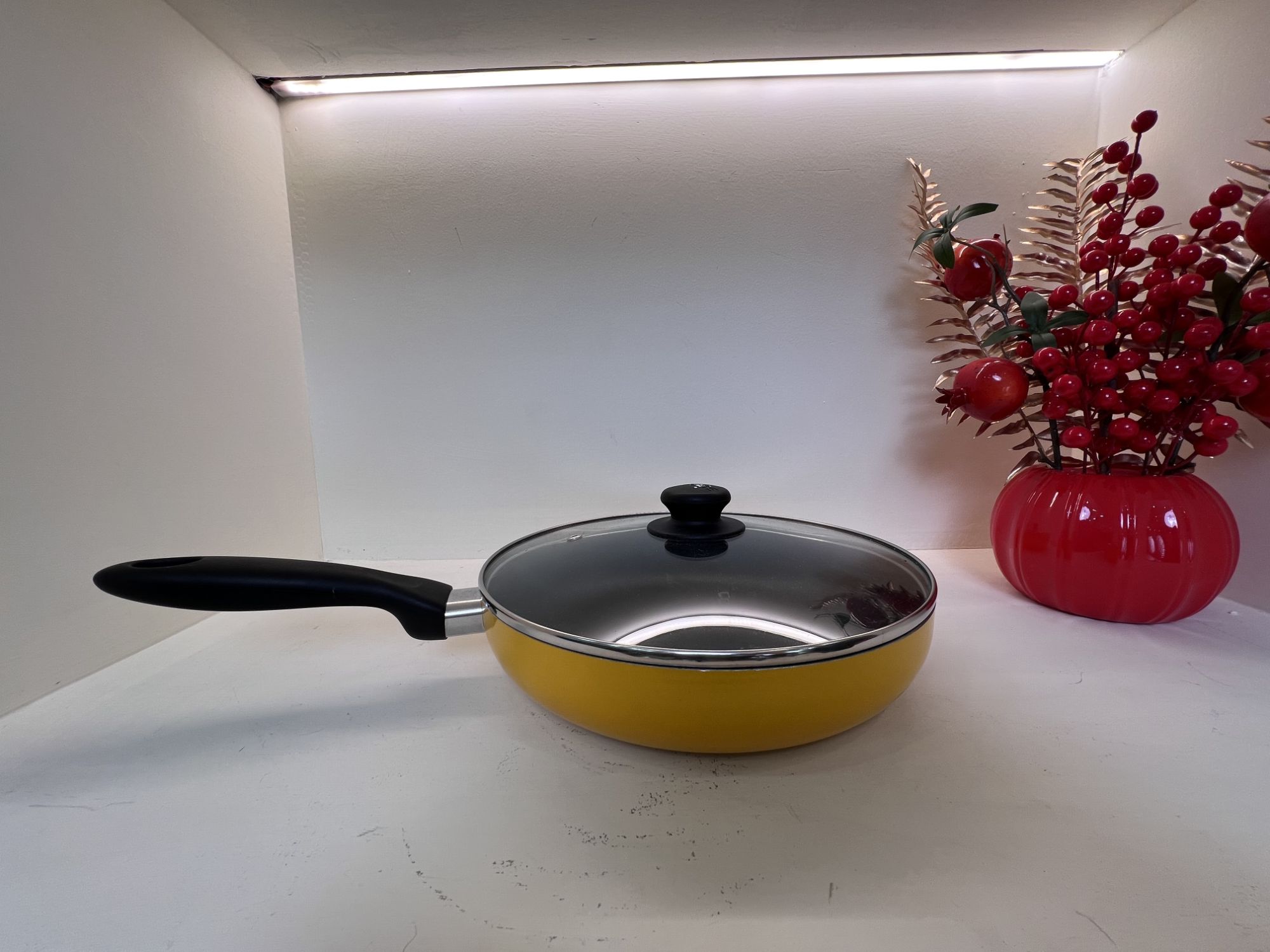 家用平底煎锅加高小炒锅炒菜锅炒锅不粘锅电磁炉通用随机发货 