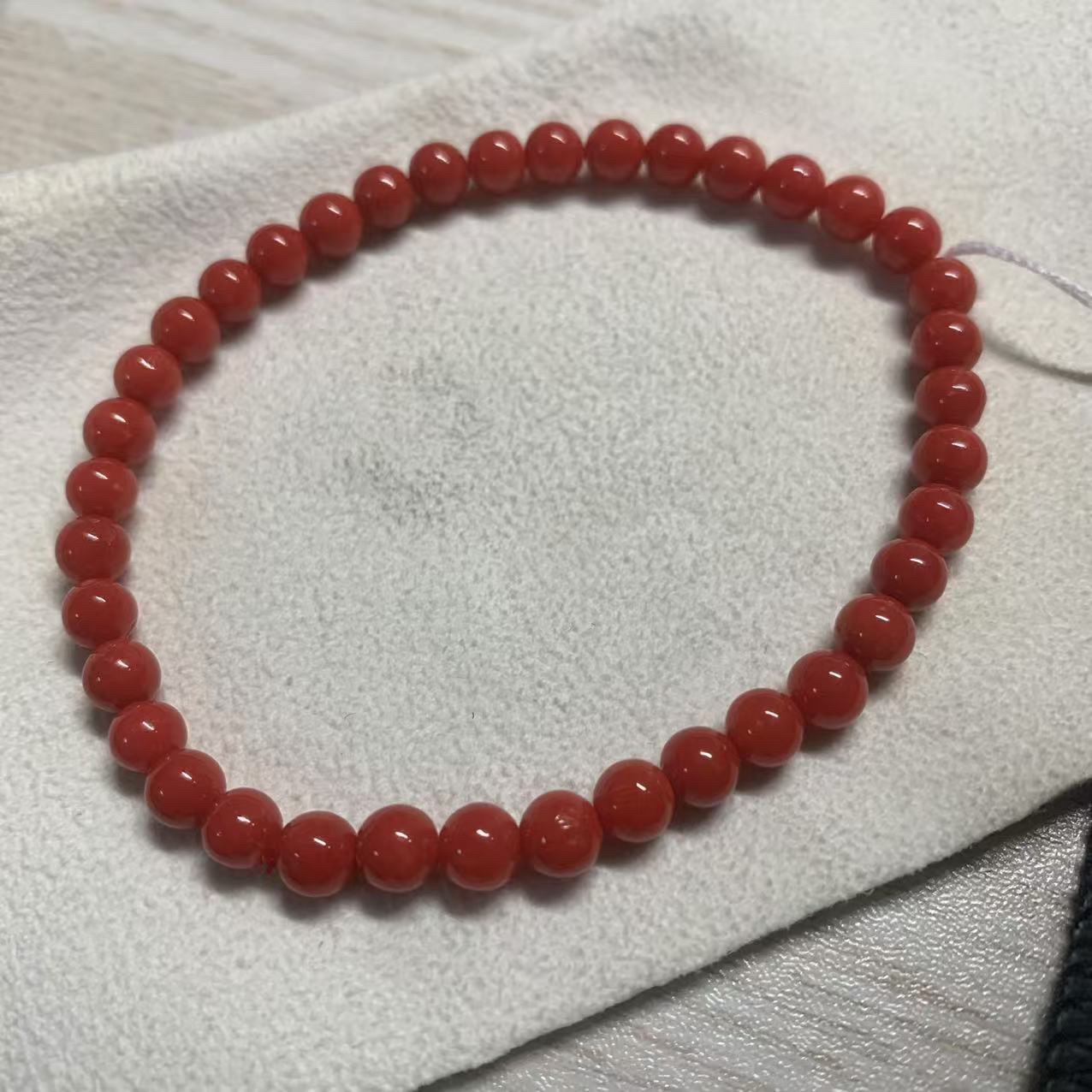 红珊瑚圆珠手串4.9mm5.9克