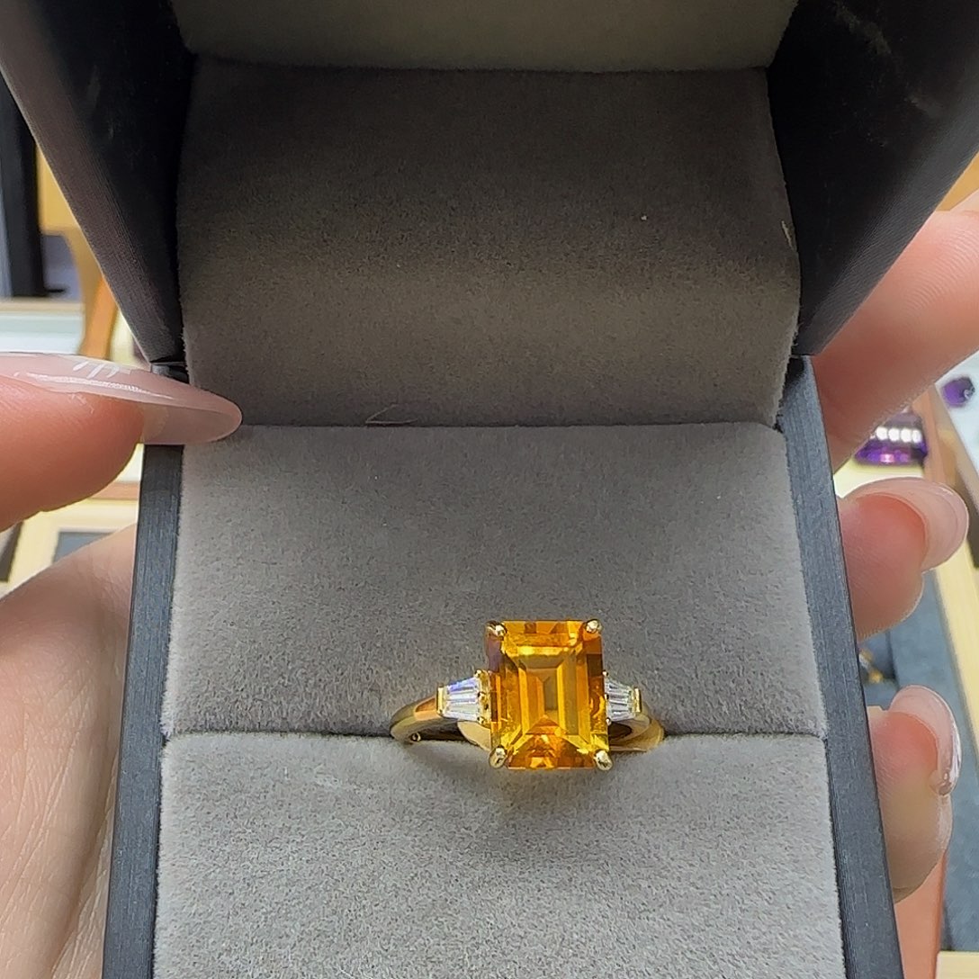 L***K银S925镶嵌珠宝半成品水晶纯天然无优化黄水晶Q