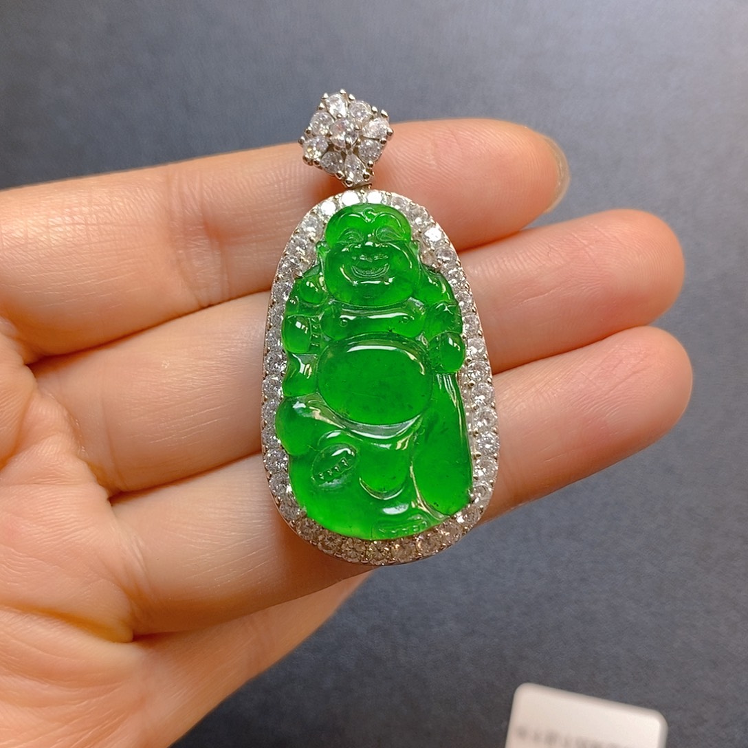 翡翠银S925镶嵌颈饰