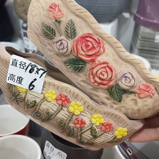 多肉绿植陶瓷花盆9.9包邮，有孔