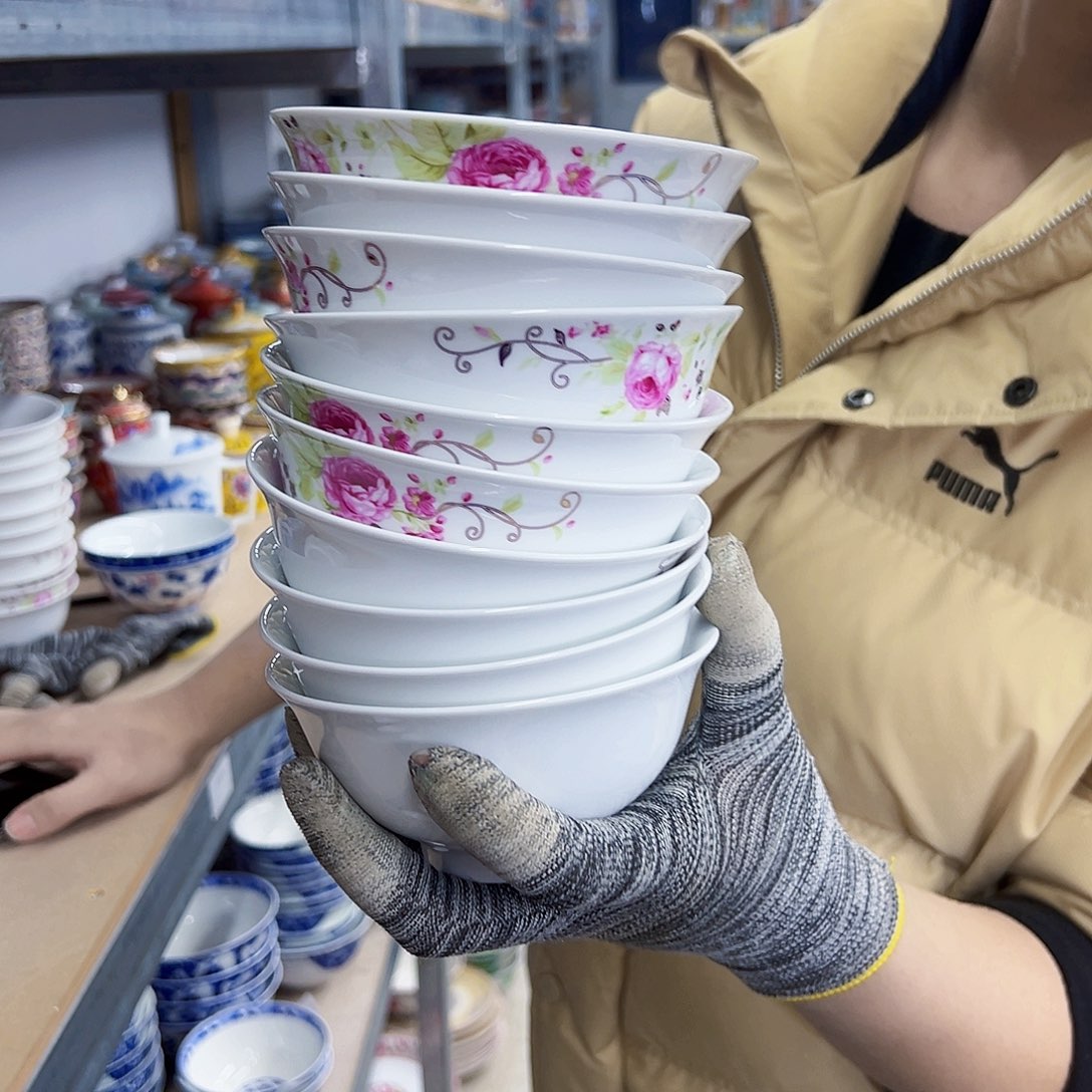 瓷片4.7英寸新花色碗10个