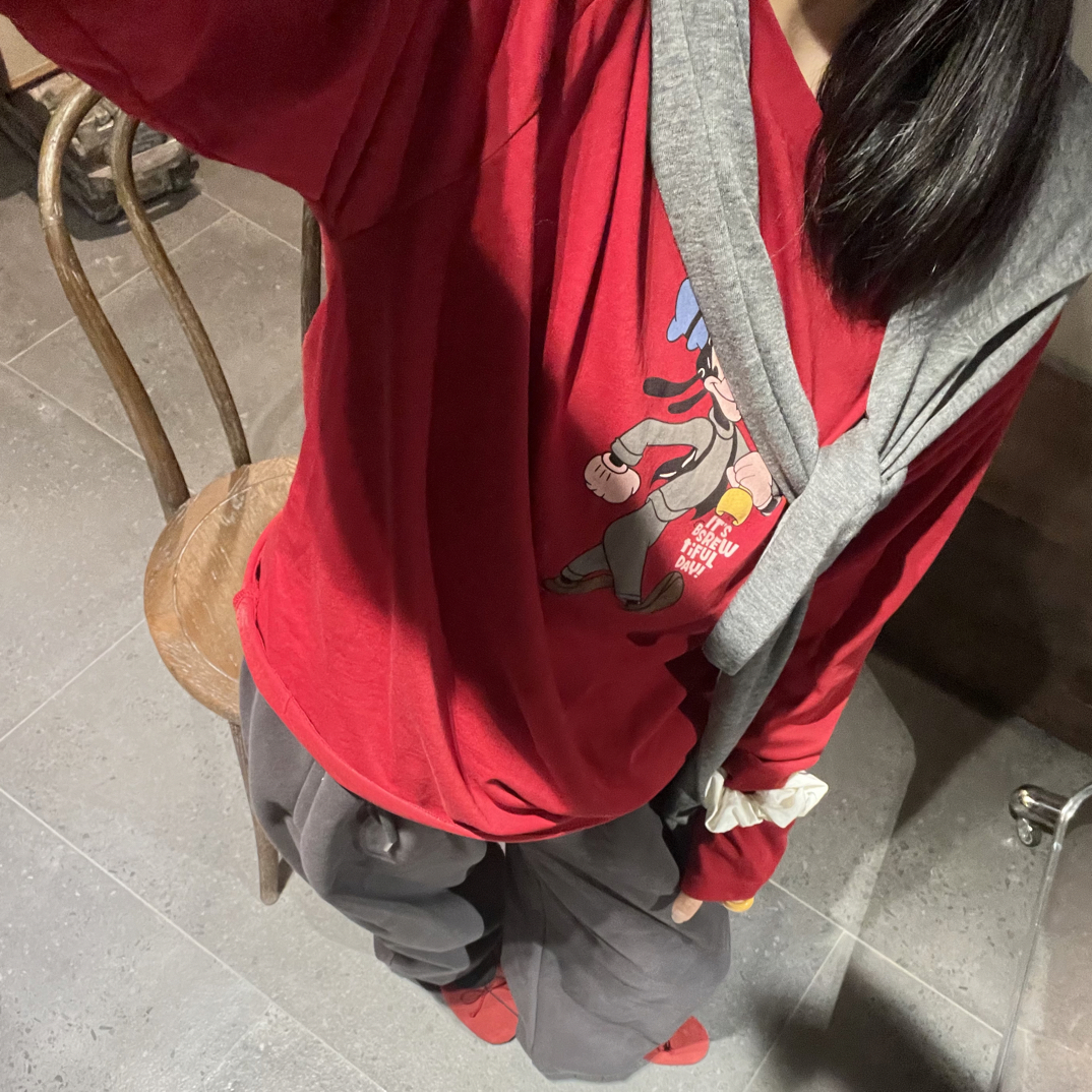 WAITING四季款棉质宽松高飞长袖T恤（不支持退换）