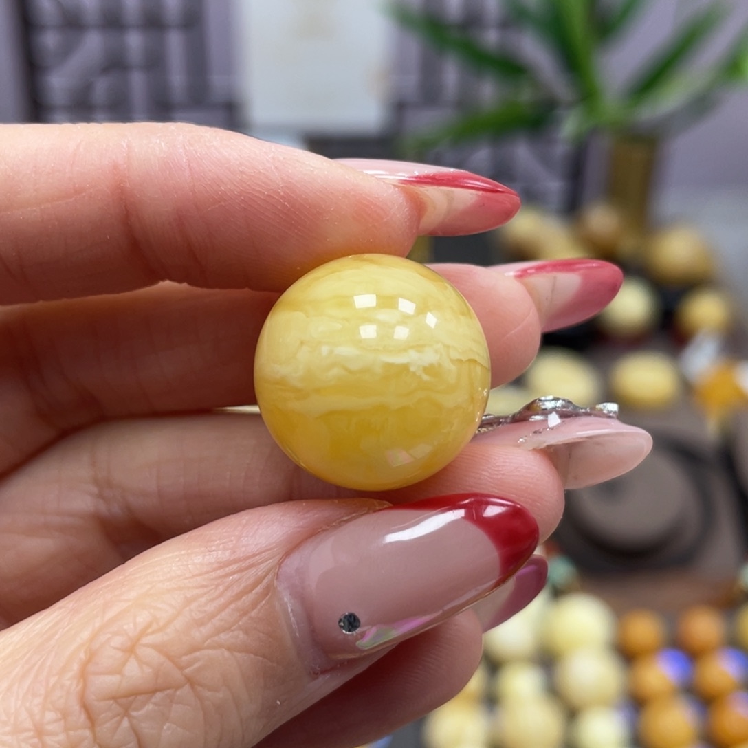 琥珀裸石未镶嵌18.3mm圆珠