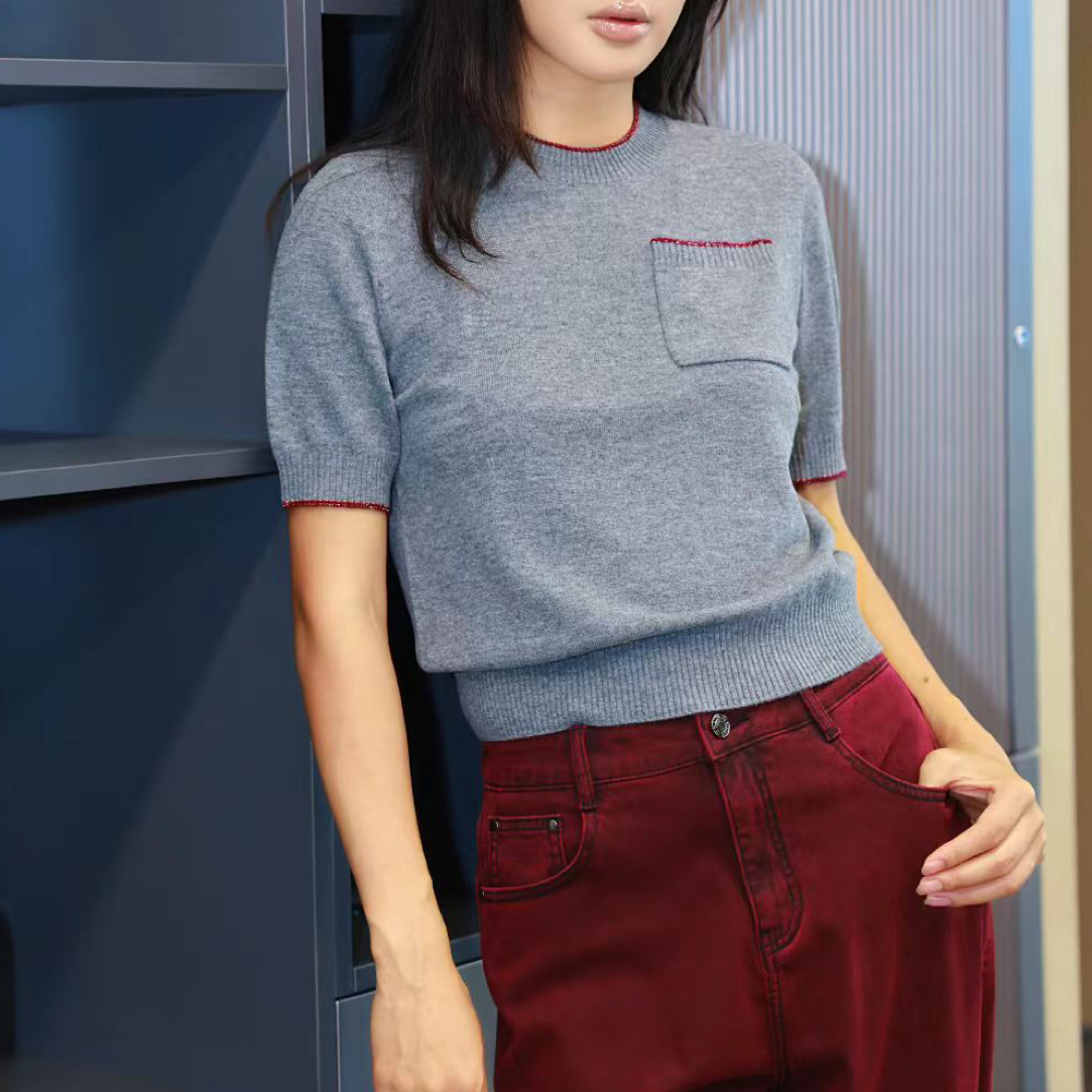 LINGZI领姿五分袖羊毛衫