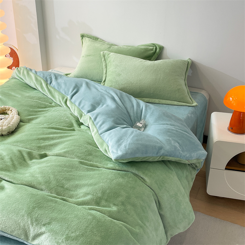 单被套双面加厚牛奶绒180*220冬季纯色双拼150*200*230cm单被套
