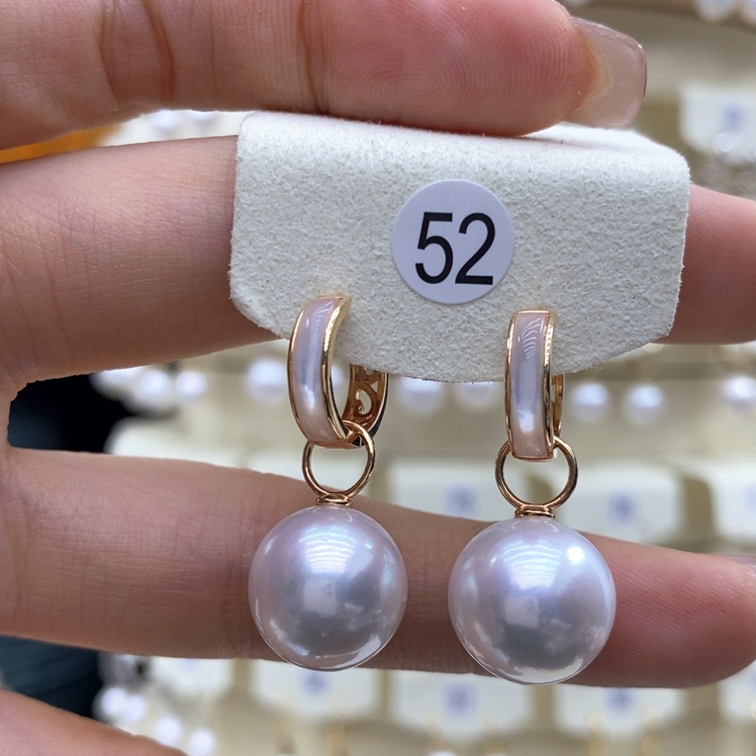 淡水珍珠耳饰银S925镶嵌
