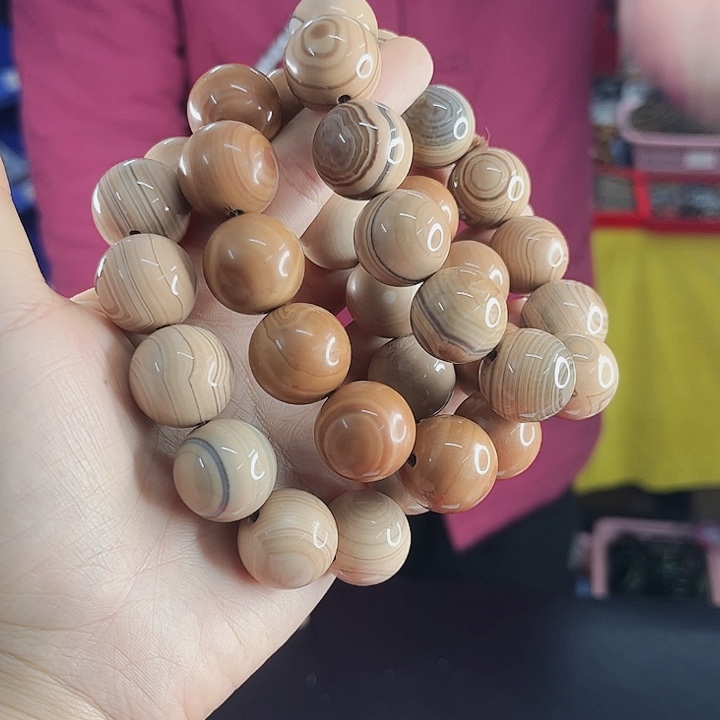 玛瑙手链未镶嵌丅45六道灵木圆珠卡20左右发其一