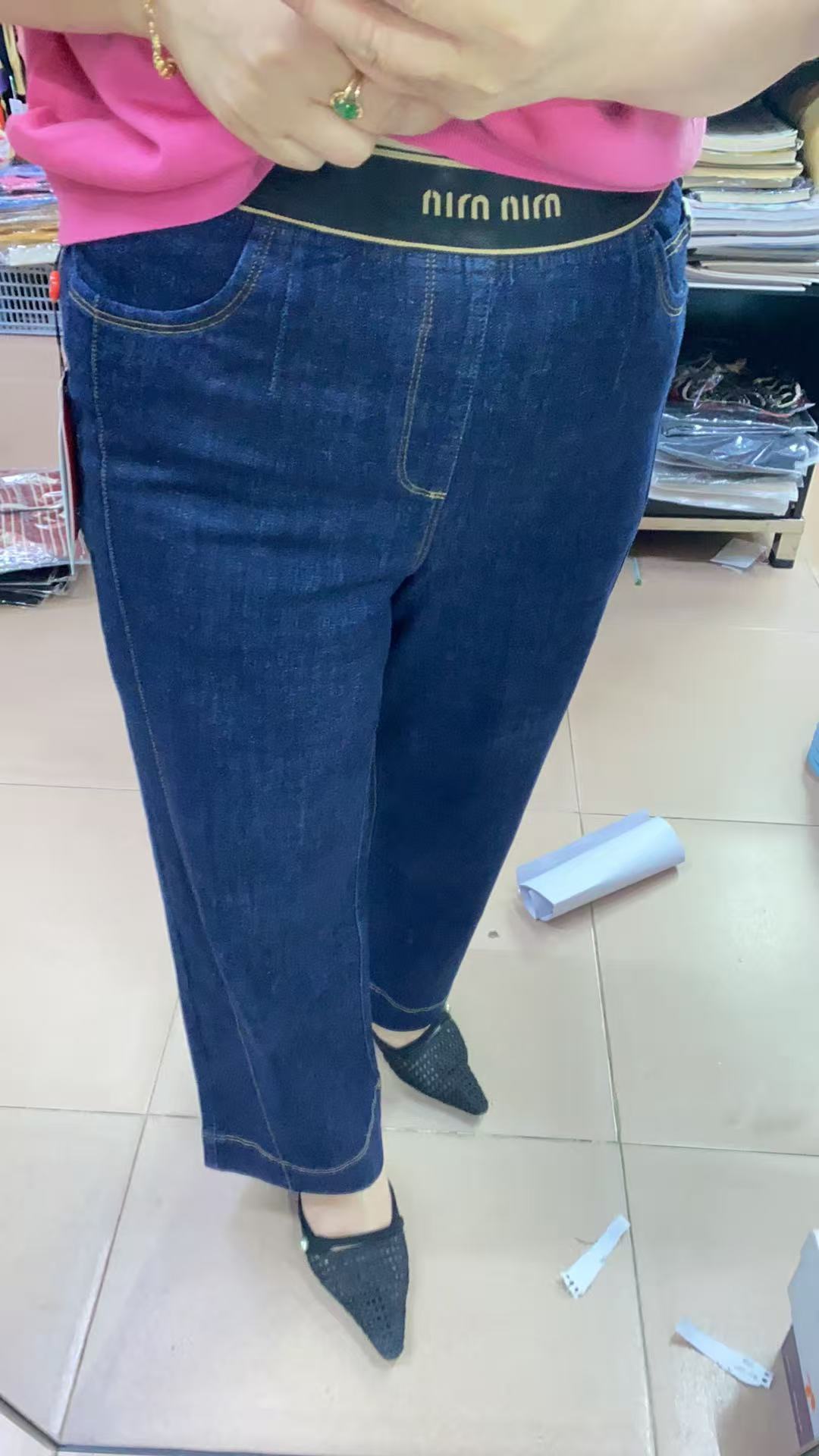 【成田细娜服装】夏季新款！松紧腰直筒裤